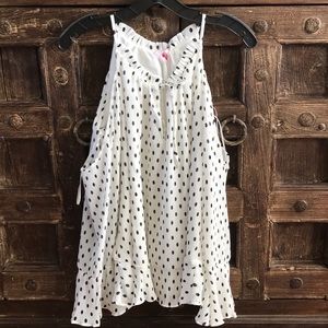 *NWT* PARKER polka dot cold shoulder blouse sz. S